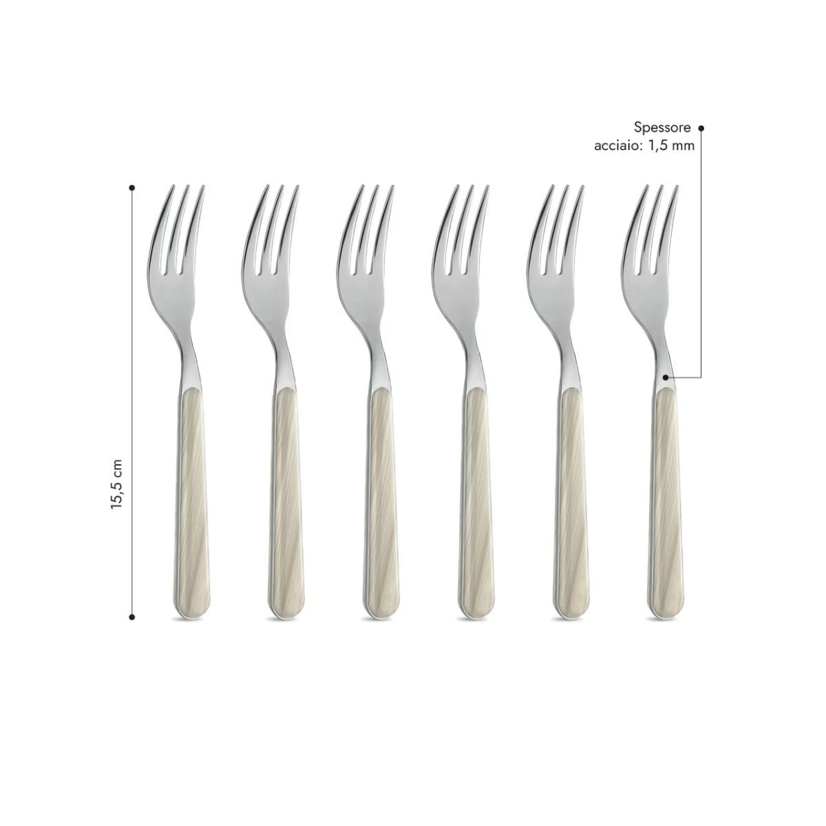 6 Forchetta Dolce - Abete Avorio BD15500AV