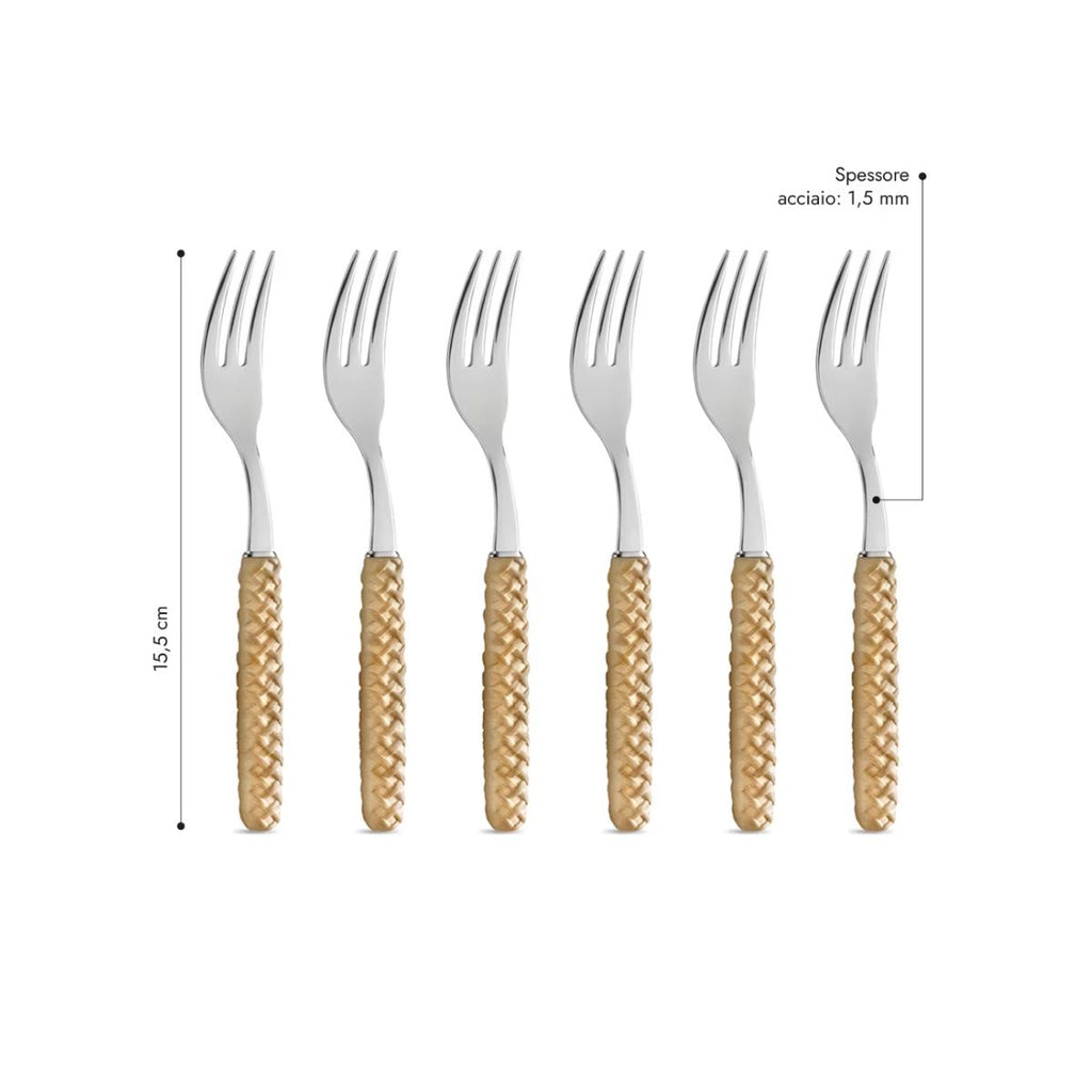 6 Forchetta Dolce - Intreccio Beige LD14201C