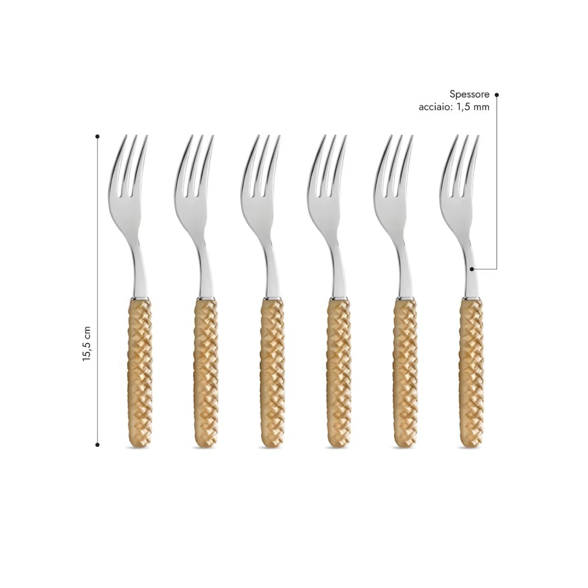 6 Forchetta Dolce - Intreccio Beige LD14201C