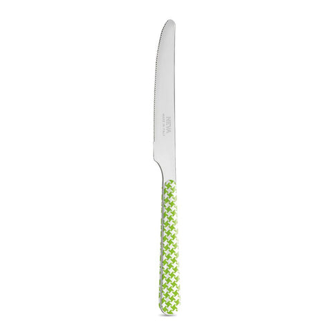 6 couteaux de table - Pied-de-poule vert BD14016G