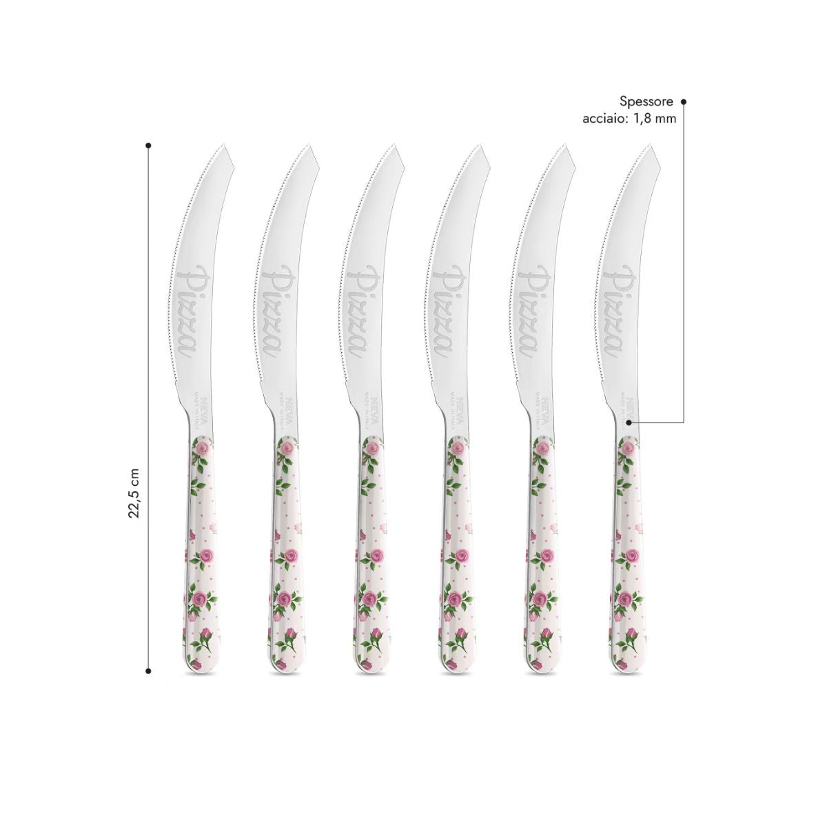 6 Pizza Knives - Roses BD140115