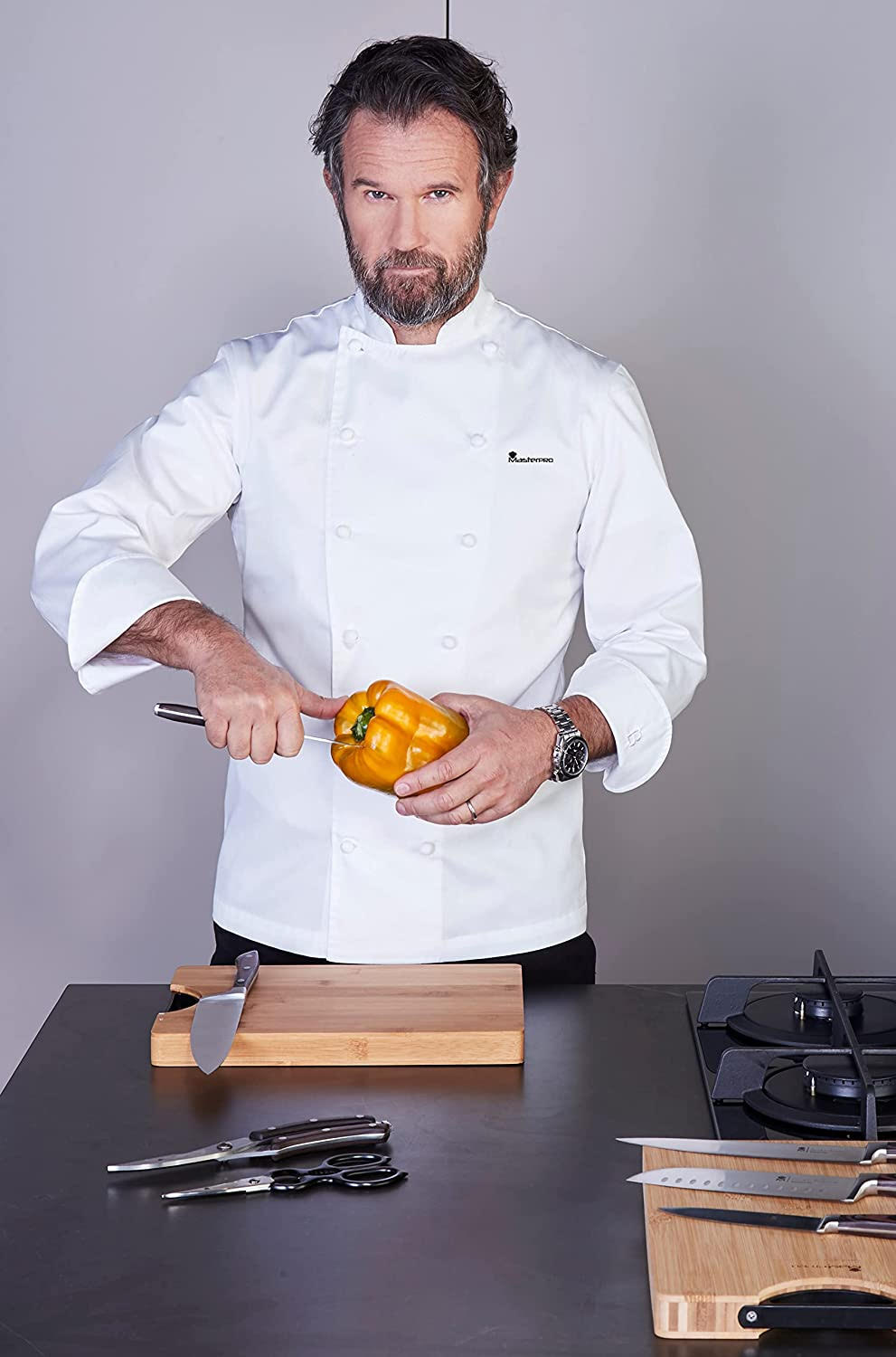 MASTERPRO - SET COLTELLI DA CUCINA IN ACCIAIO INOX CON DOPPIA FORGIATURA - CARLO CRACCO