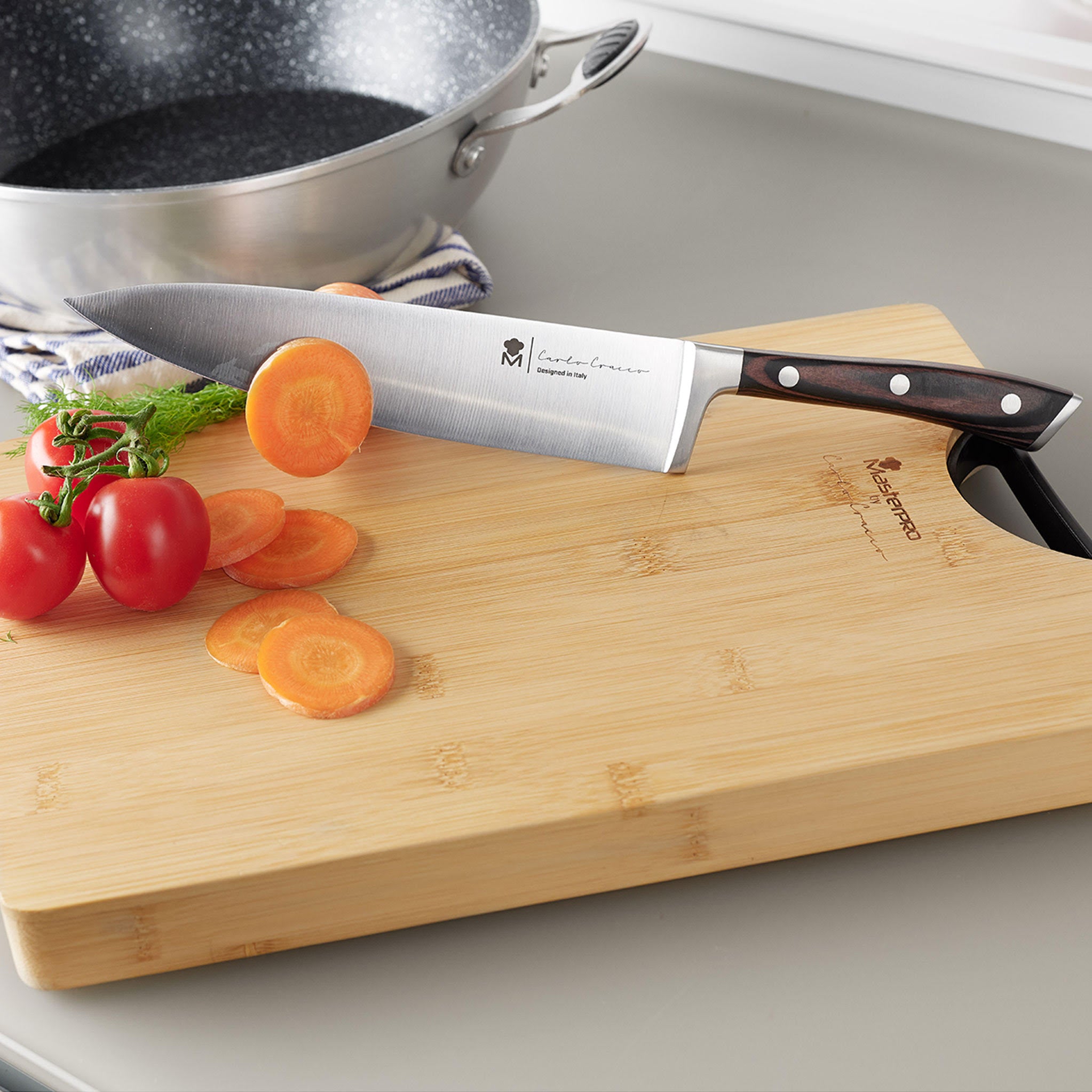 MASTERPRO - SET COLTELLI DA CUCINA IN ACCIAIO INOX CON DOPPIA FORGIATURA - CARLO CRACCO