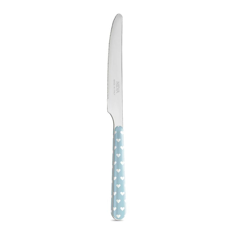 6 Coltelli Tavola - Cuoricini Azzurro BD14060PLC